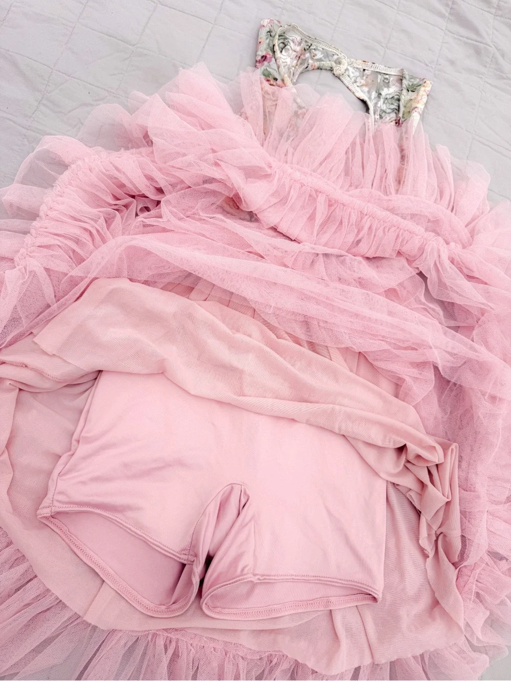 Weissman Love Story Pink Floral Lyrical Ballet Dance Costume Dress LC 10 12 Girl